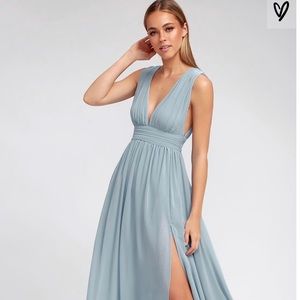 Sea foam green formal maxi dress